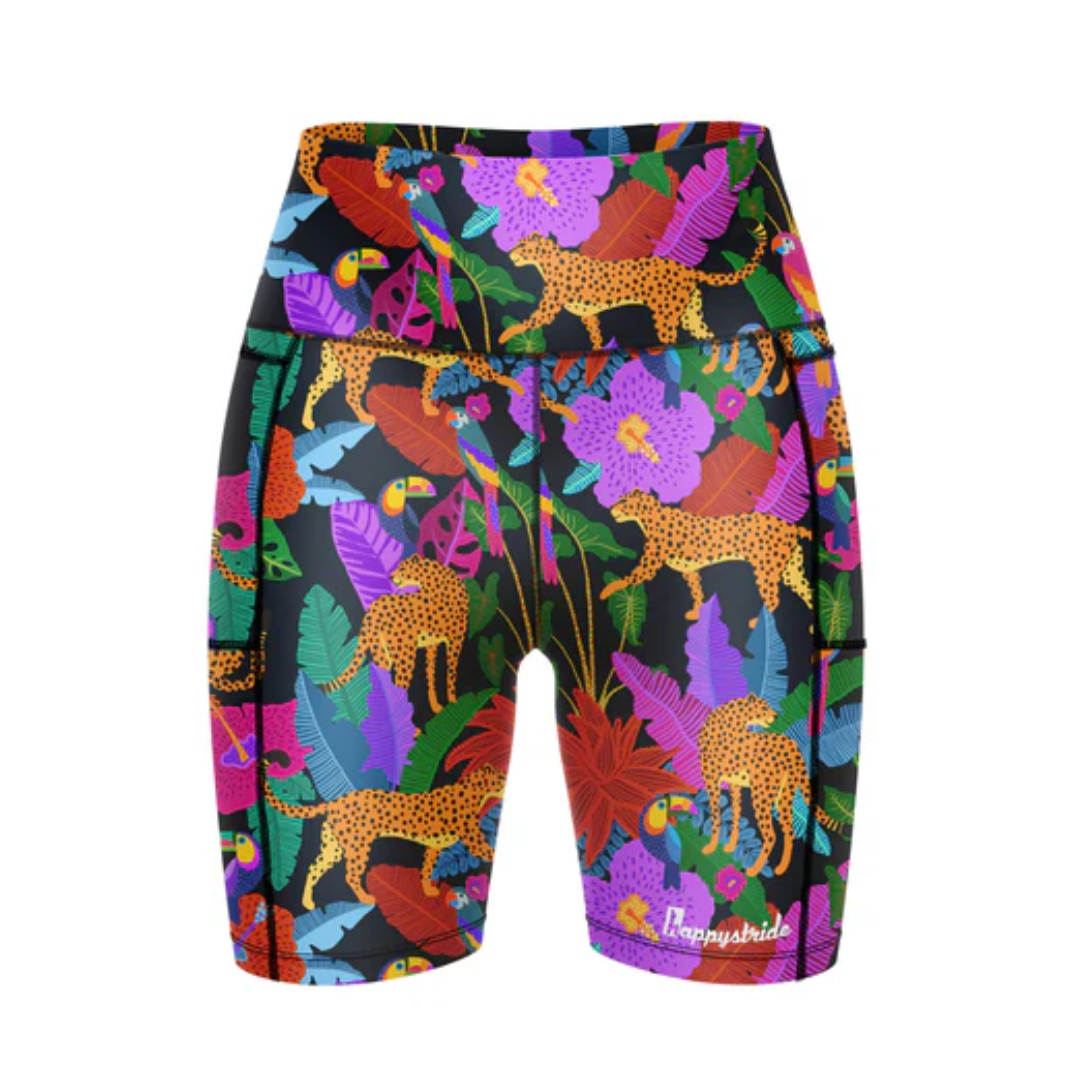 Happy Stride Fitted Shorts - Exotic Tropic