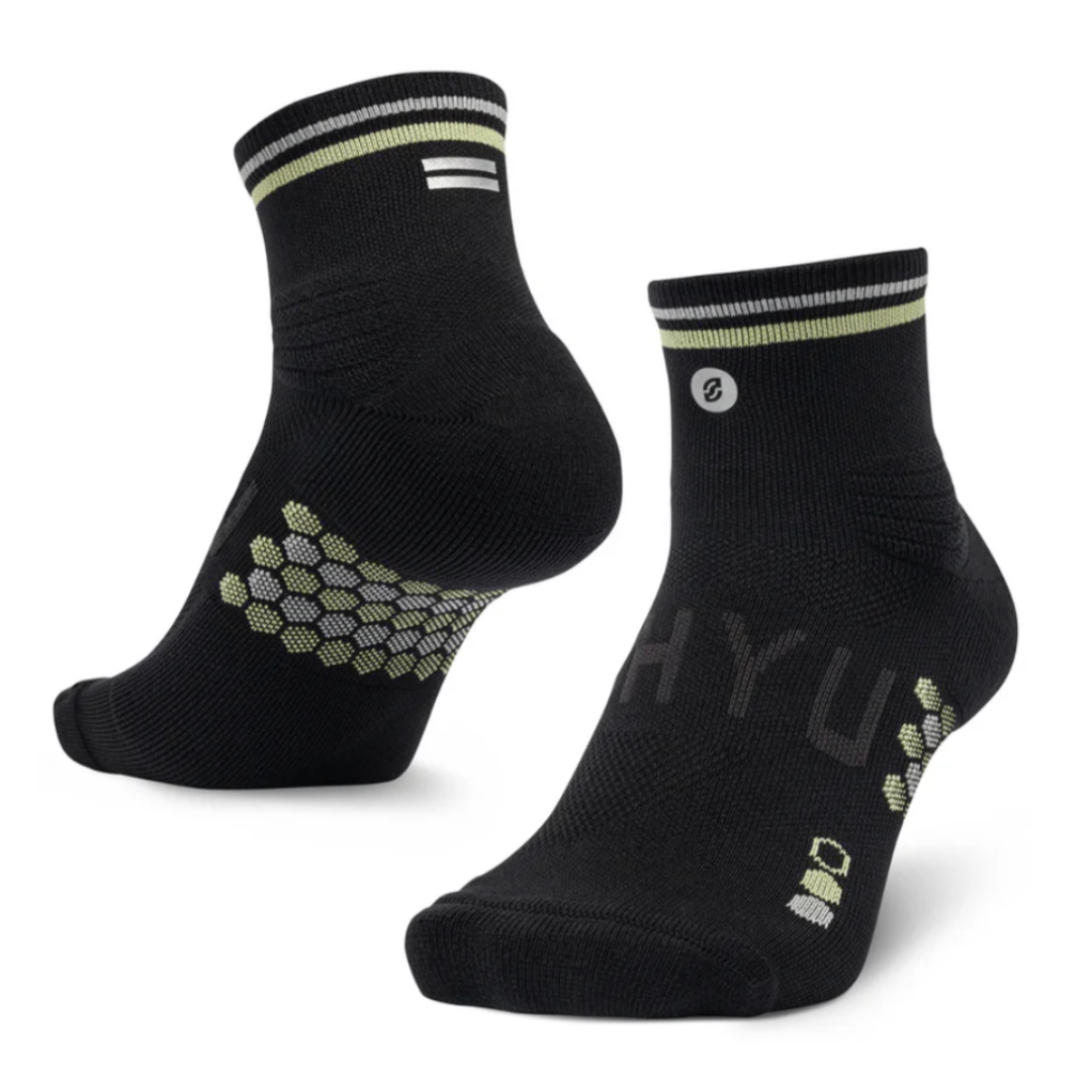 SHYU Racing Socks - Quarter Crew - Black/Olive/Smoke