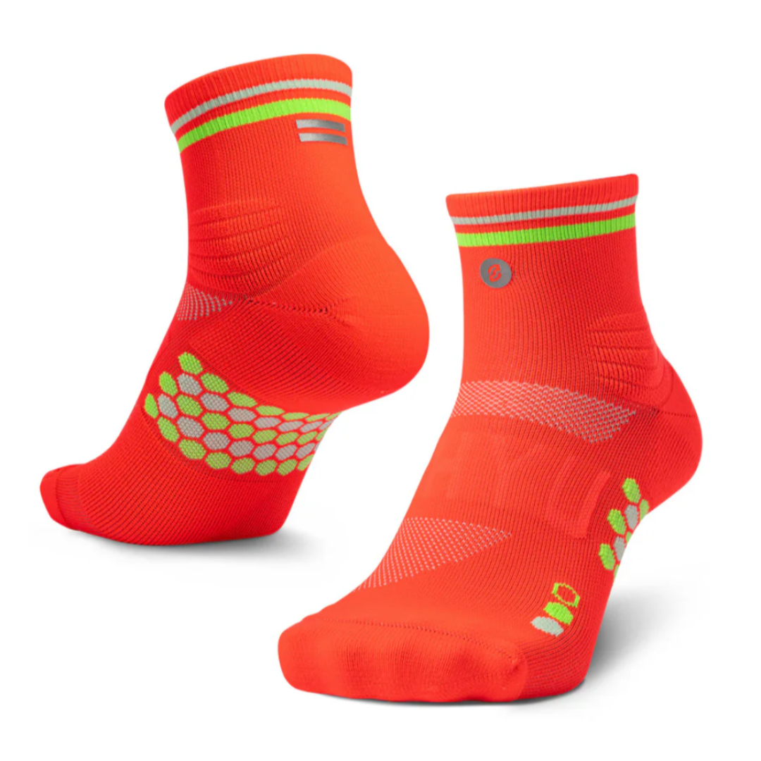 SHYU Racing Socks - Quarter Crew - Crimson/Lime/Powder