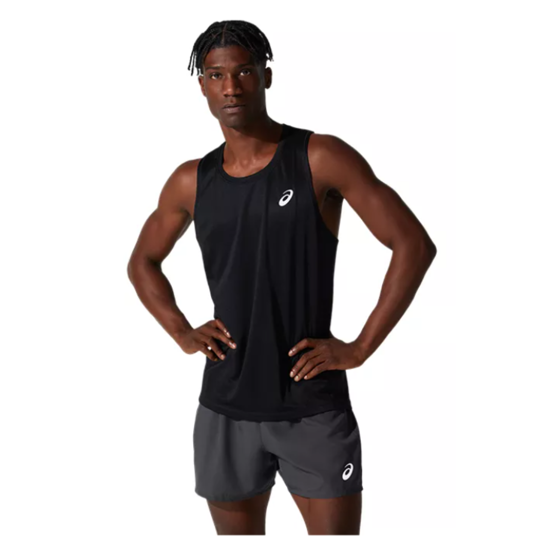black mens running vest