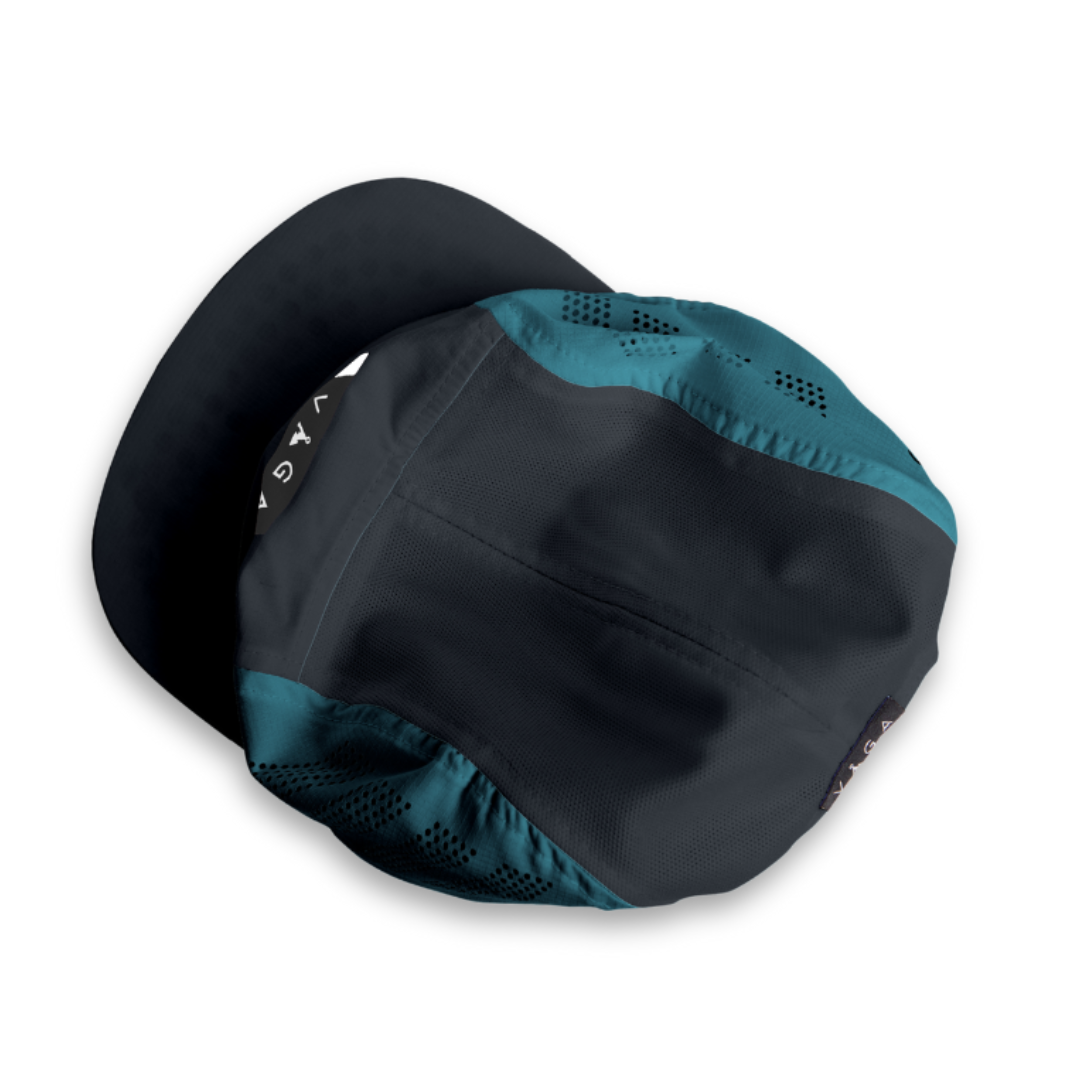 vaga feather racing cap navy blue teal black
