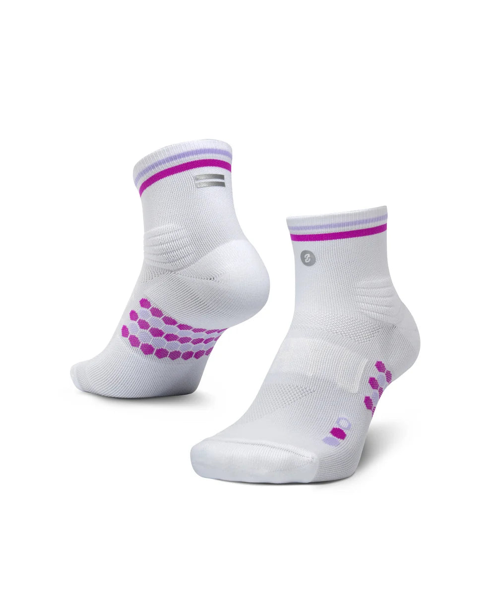 SHYU Racing Socks - Quarter Crew - White/Grape/Lilac