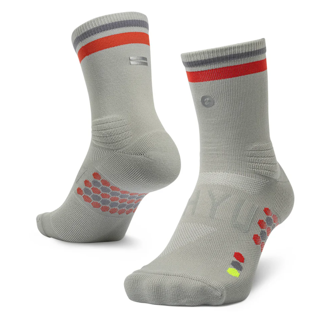 SHYU Racing Socks - Half Crew - Silver/Red/Steel
