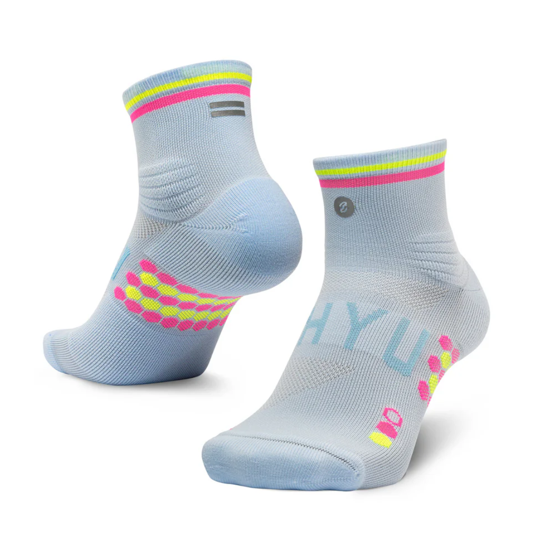 SHYU Racing Socks - Quarter Crew - Sky/Pink/Neon