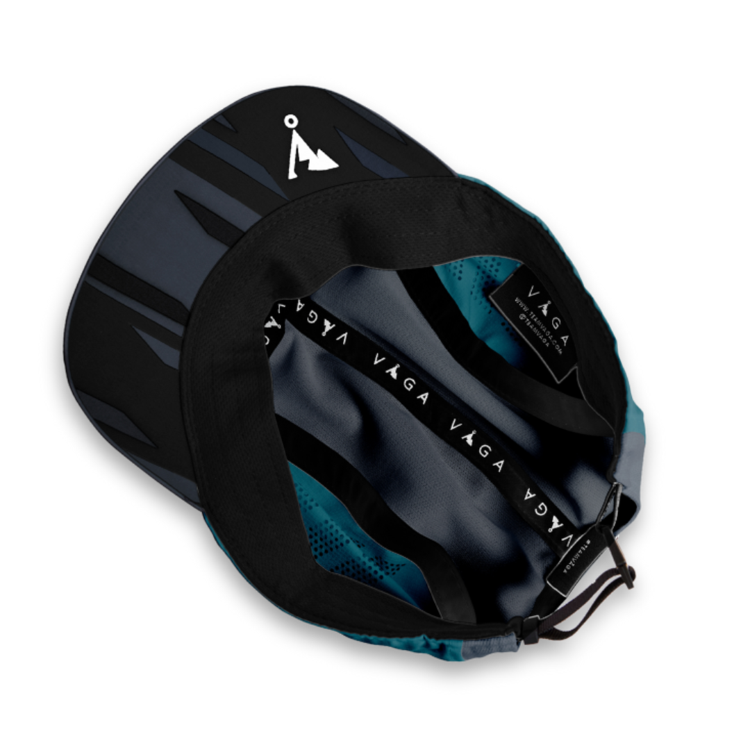vaga feather racing cap navy blue teal black