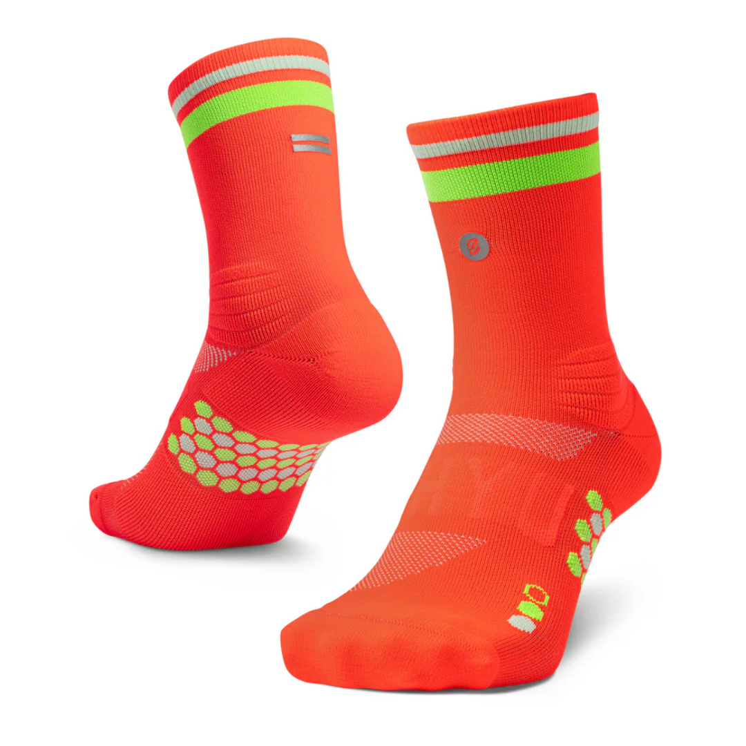 SHYU Racing Socks - Half Crew - Crimson/Lime/Powder