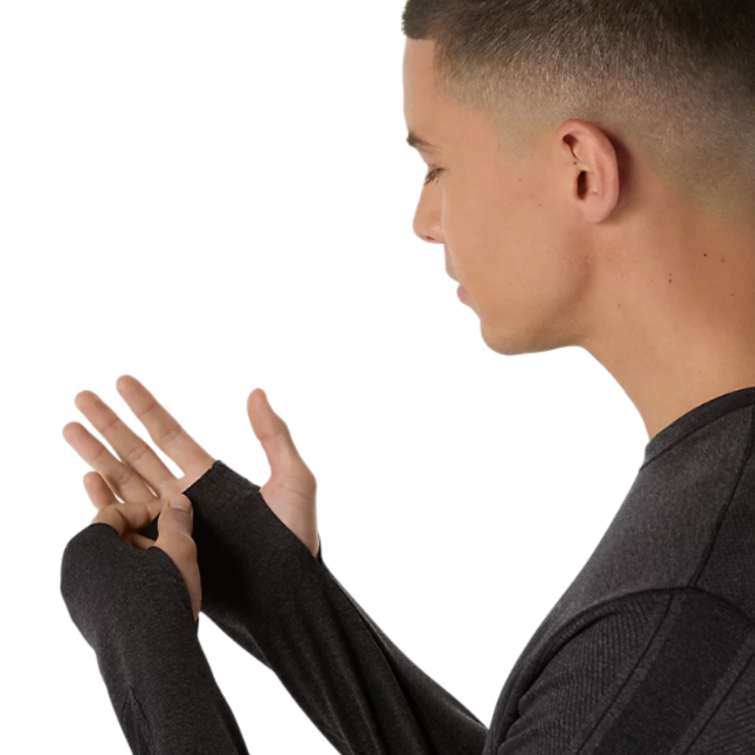 black long sleeve running top