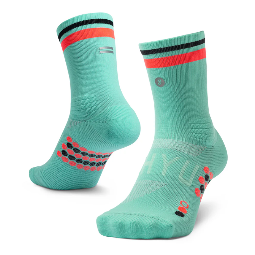 SHYU Racing Socks - Half Crew - Peppermint/Red/Black