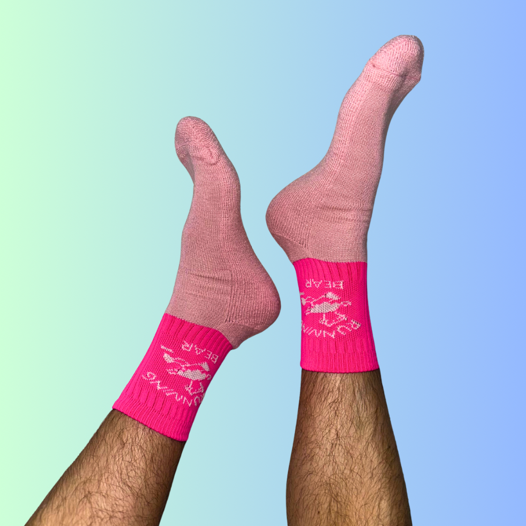 Running Bear Socks - Ice Pink