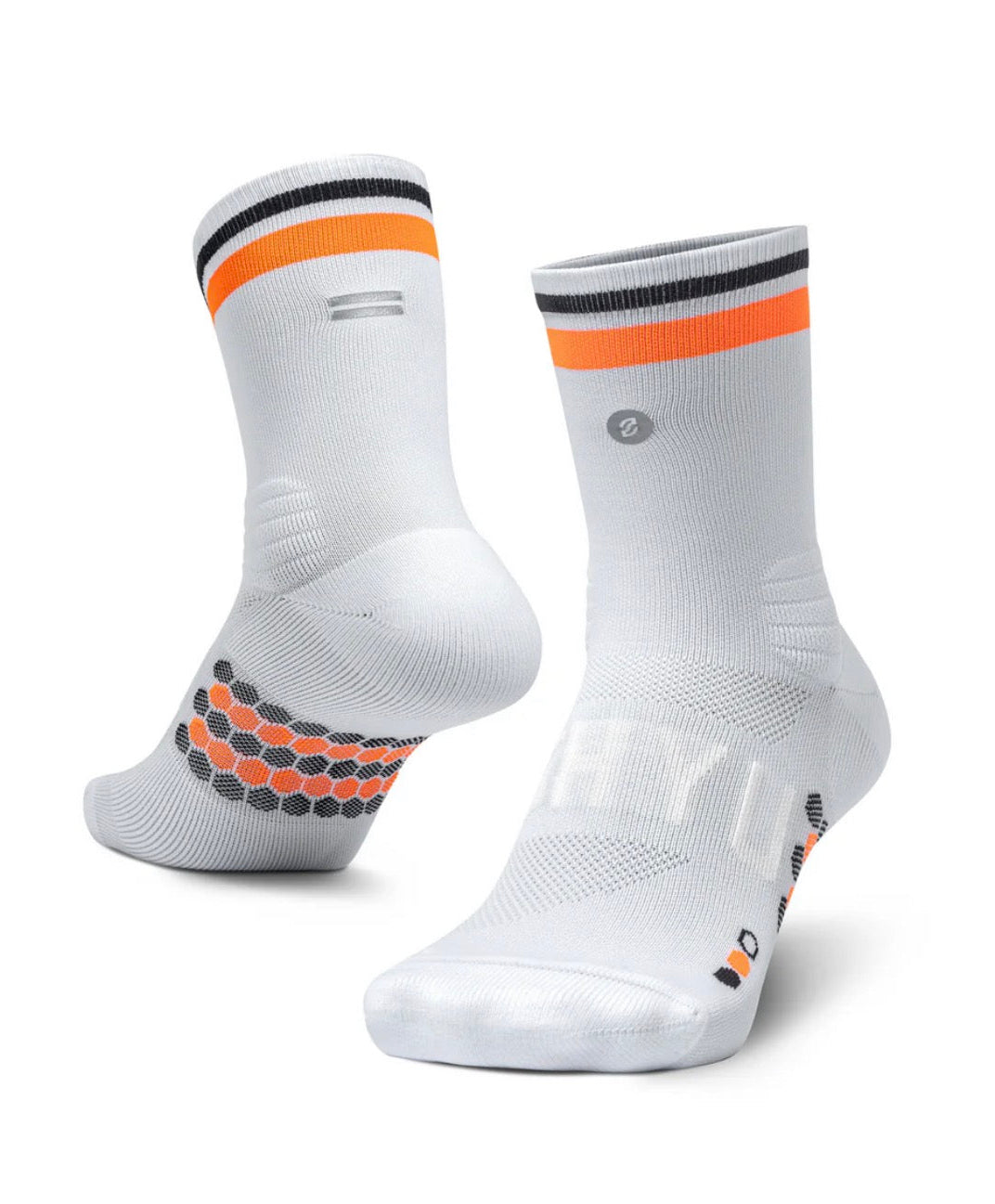 SHYU Racing Socks - Crew - White/Orange/Black