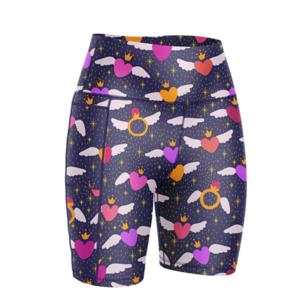 Happy Stride Fitted Shorts - Fly High Ruby