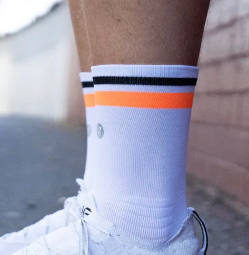 SHYU Racing Socks - Crew - White/Orange/Black