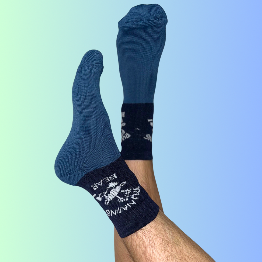 Running Bear Socks - Denim