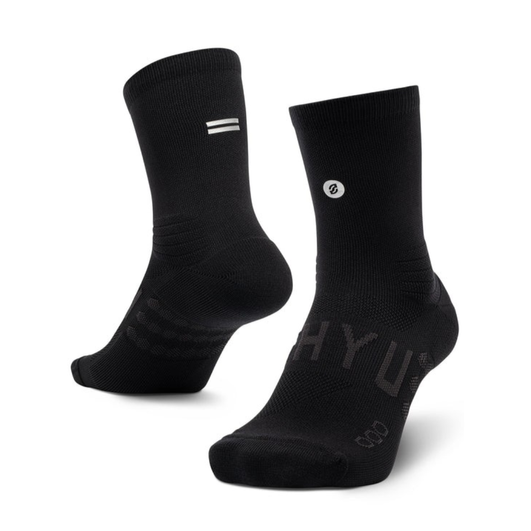 SHYU Racing Socks - Half Crew - Black/Black/Black