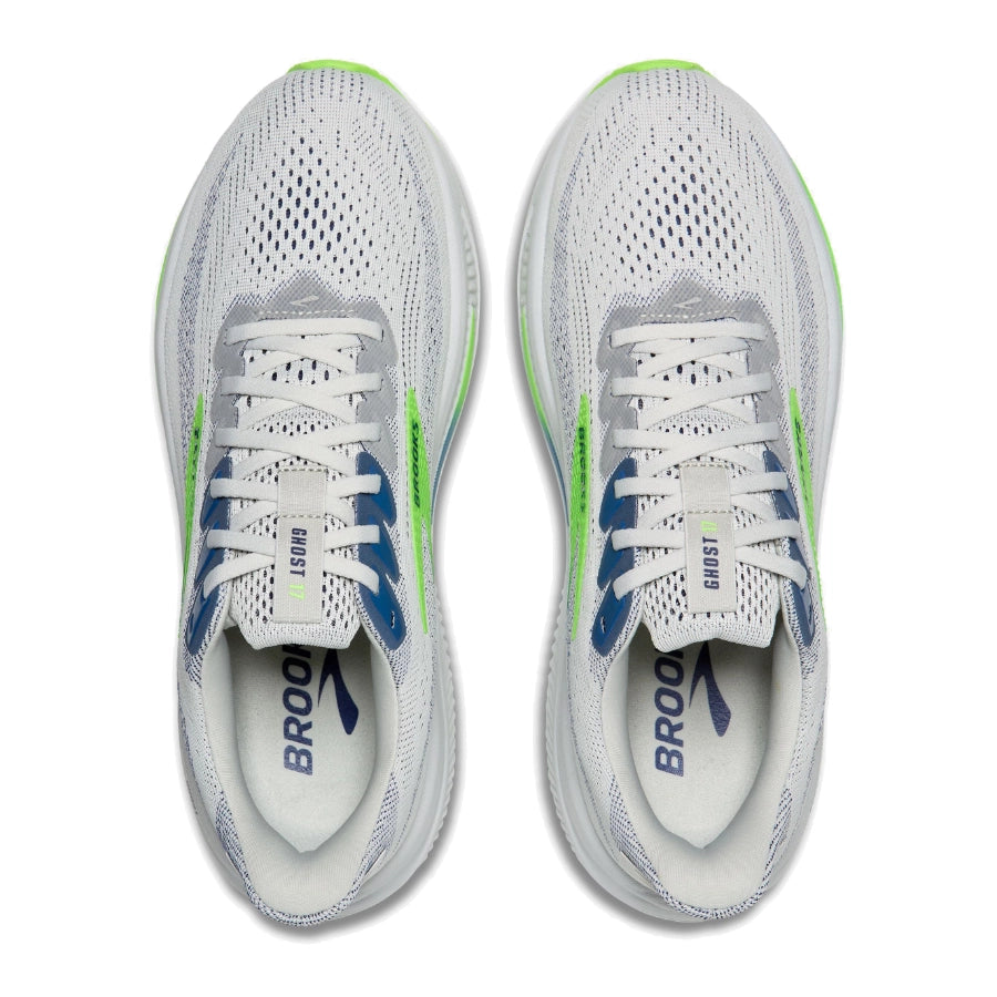 Brooks Mens Ghost 17 Neutral Oyster Beacon Blue Gecko2