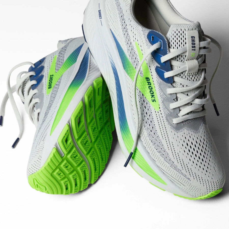 Brooks Mens Ghost 17 Neutral Oyster Beacon Blue Gecko6