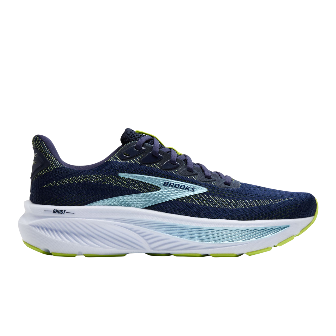 Brooks Mens Ghost17 Peacoat Lime Blue 1