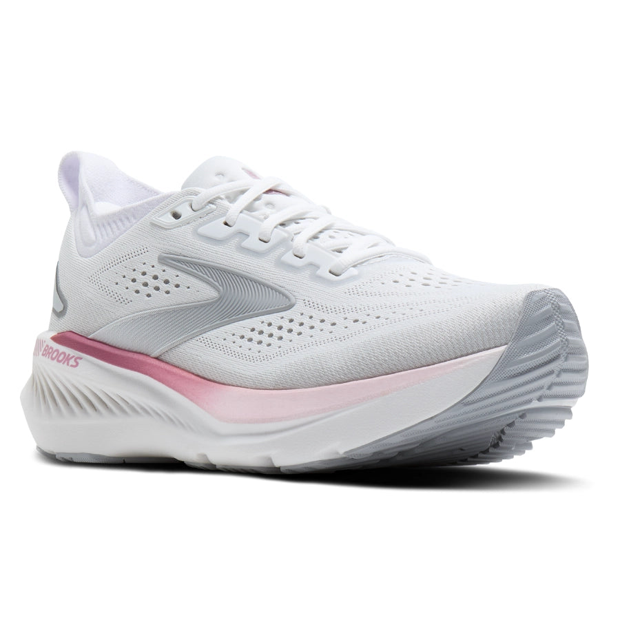 Brooks Womens Glycerin GTS 23 White Harbour Mist Metallic