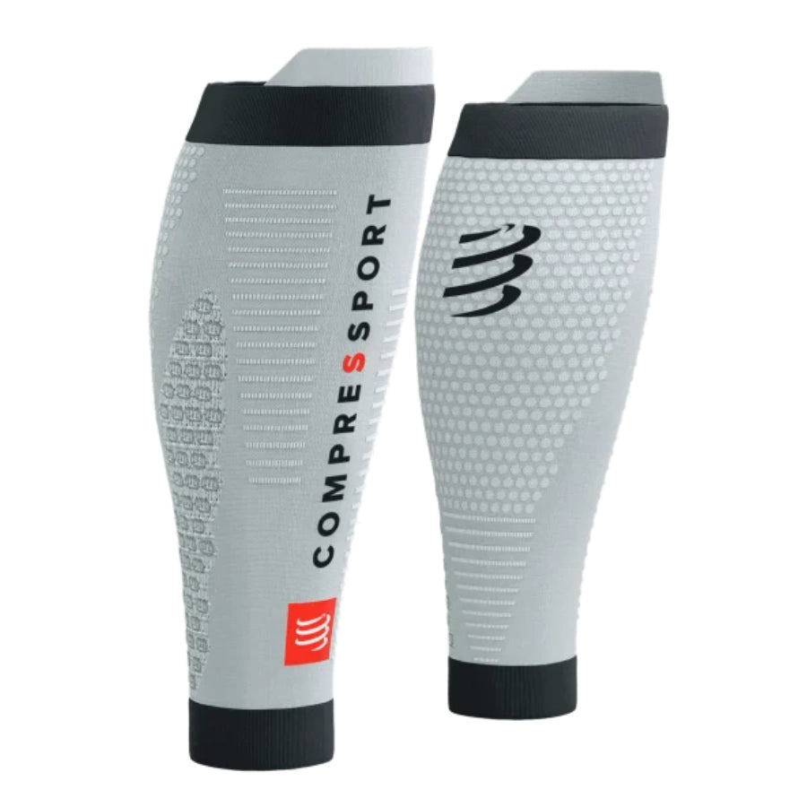 Compressport R2 3 Calf Sleeves Grey Melange Black