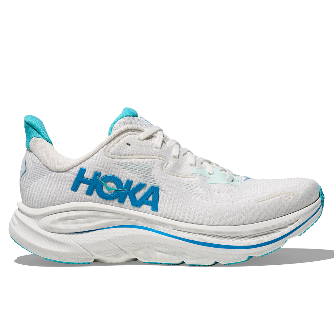 HOKA Mens Clifton 10 White SkywardBlue 1