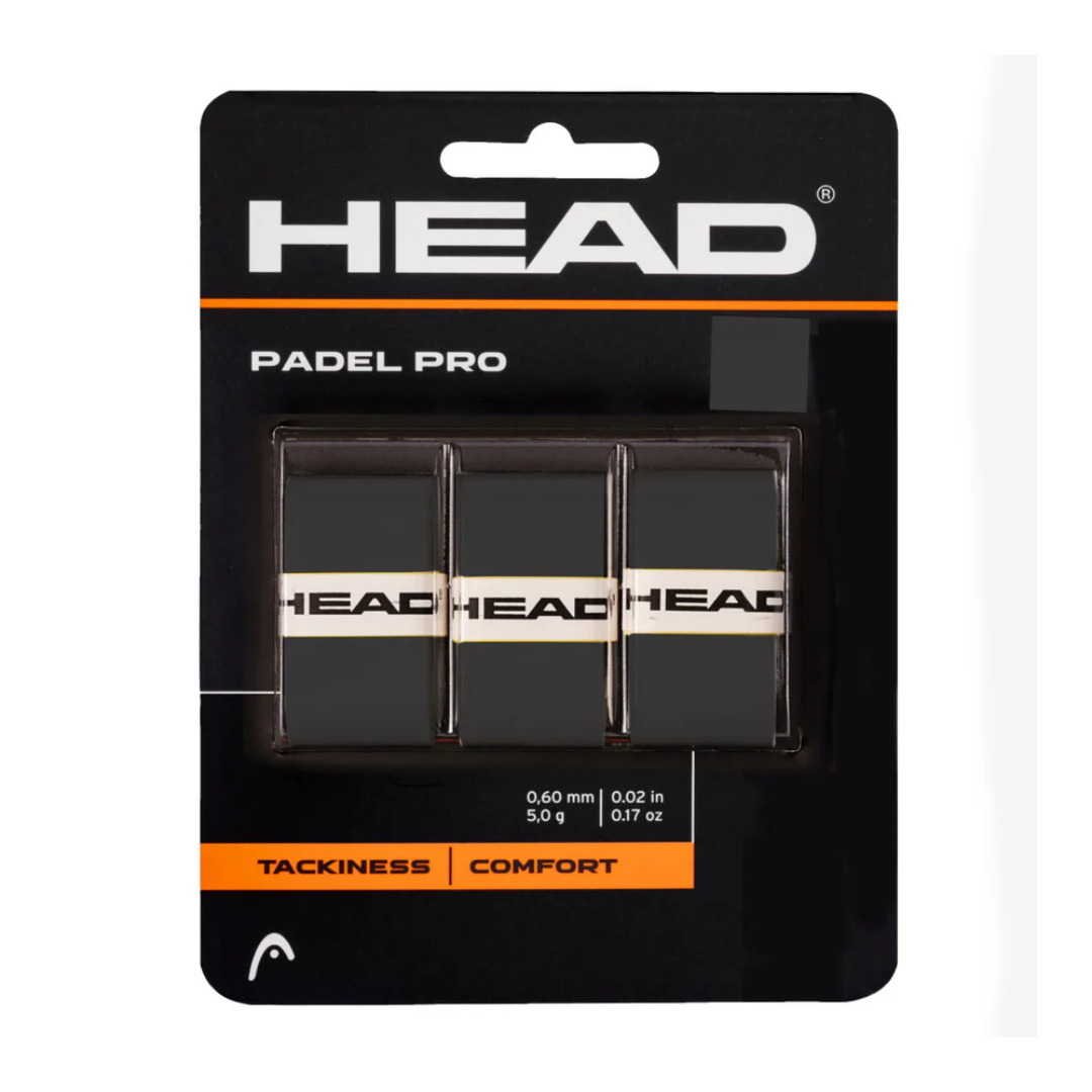 Head Padel Pro Overgrip - Black (Pack of 3)