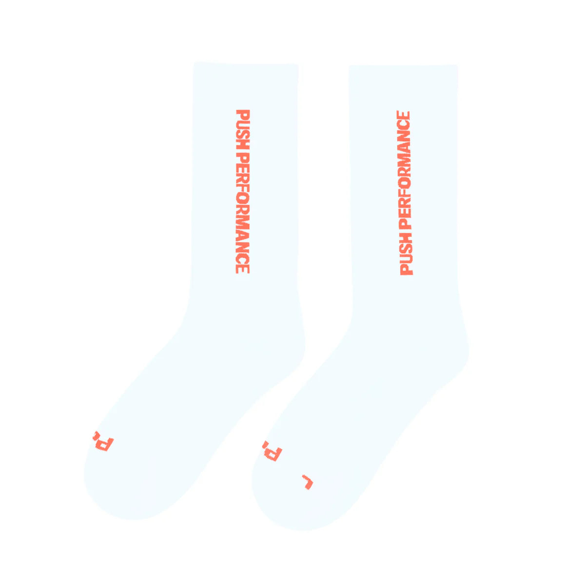 Push Performance Running Socks - Crew - White/Orange