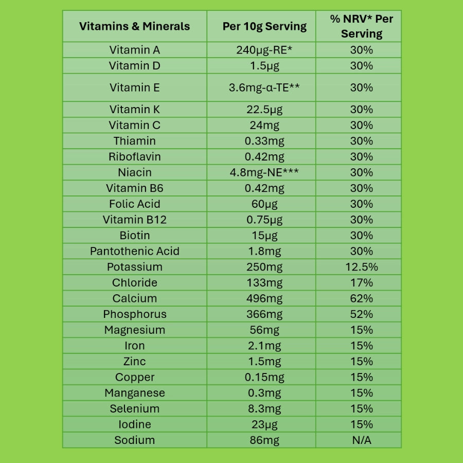 OTE Super Greens - Bulk Bag 390g