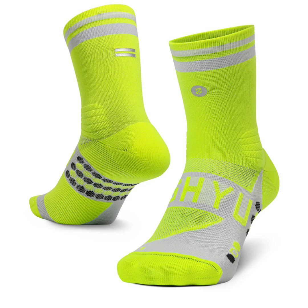 SHYU Racing Socks - Half Crew - Volt/White/White
