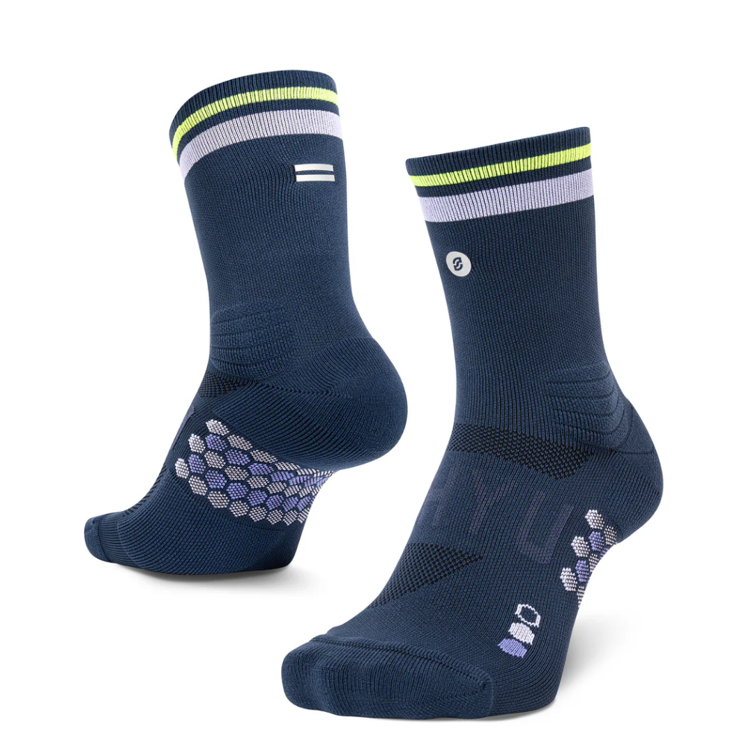 SHYU Racing Socks - Half Crew - Midnight/Mauve/Neon
