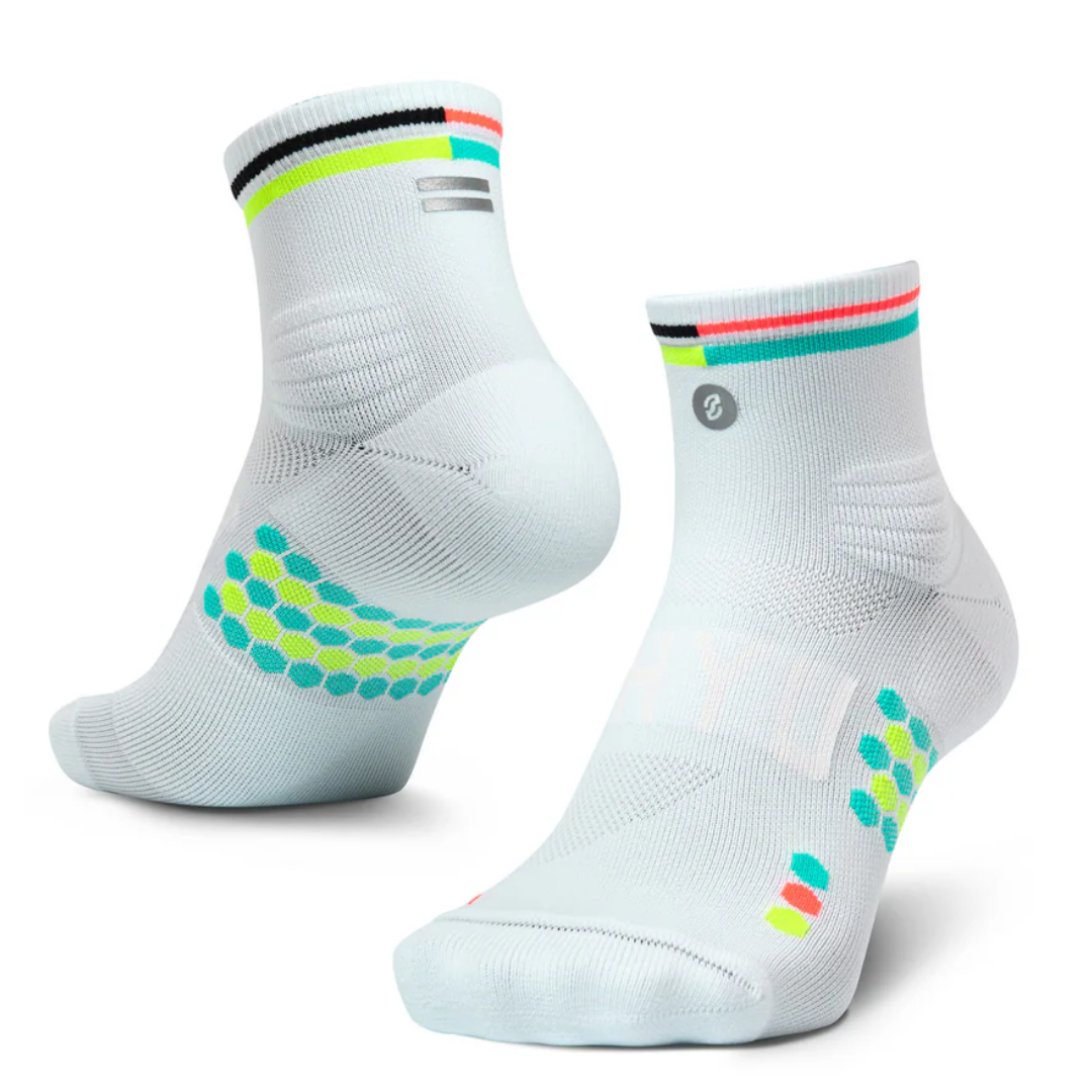 SHYU Racing Socks - Quarter Crew - White/Mute/Ant