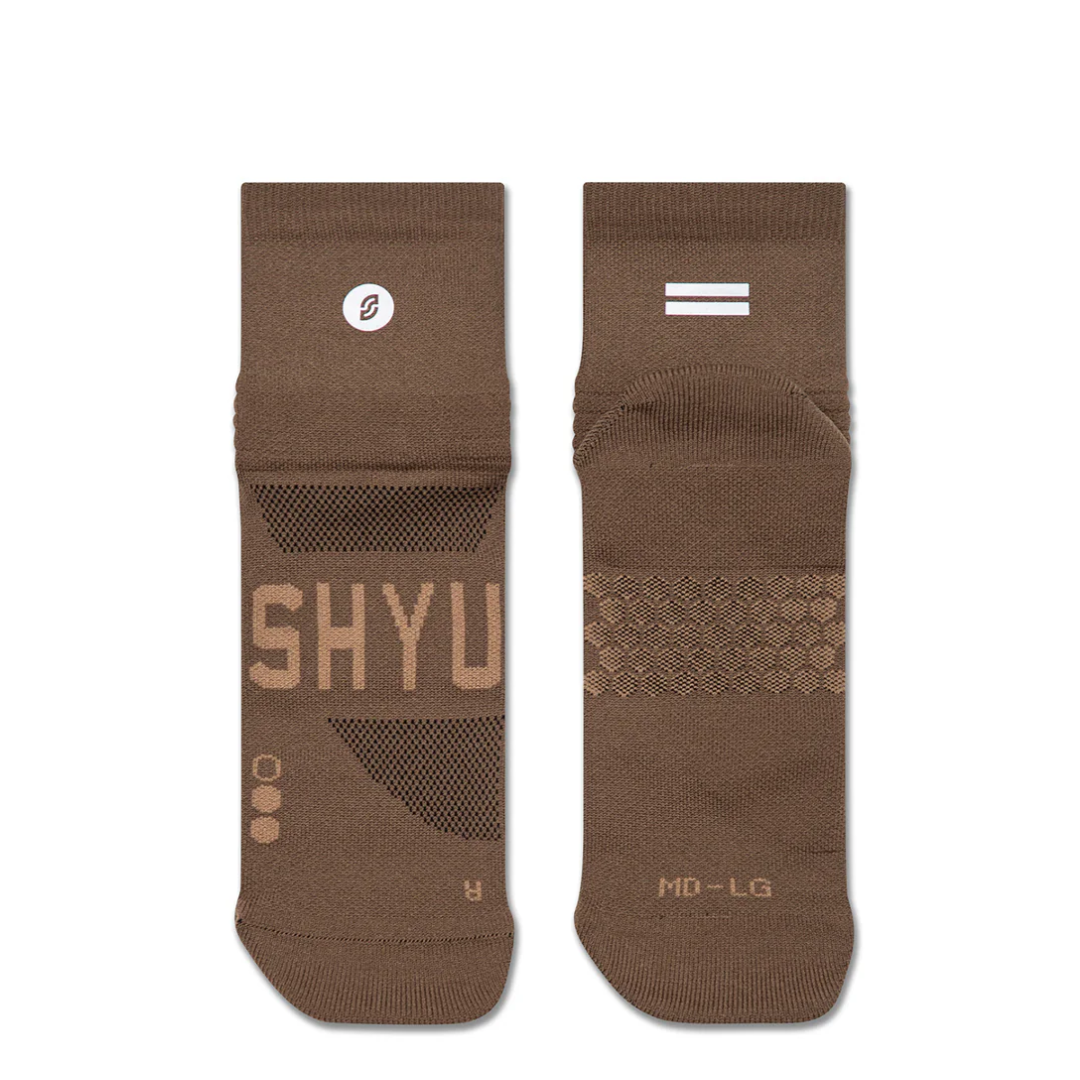 SHYU Racing Socks - Quarter Crew - Espresso/Espresso/Espresso