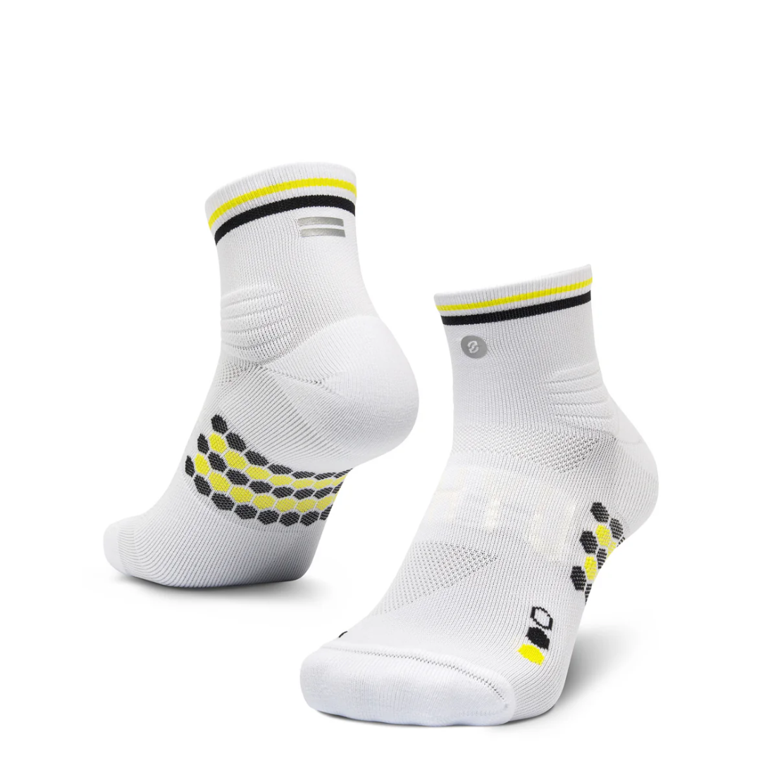 SHYU Racing Socks - Quarter Crew - White/Black/Honey