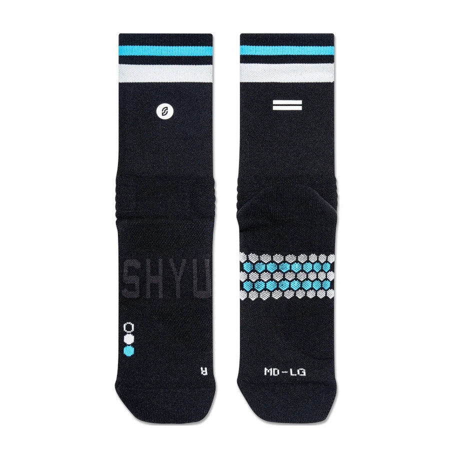 SHYU Racing Socks - Half Crew - Black/ Slate/ Blue