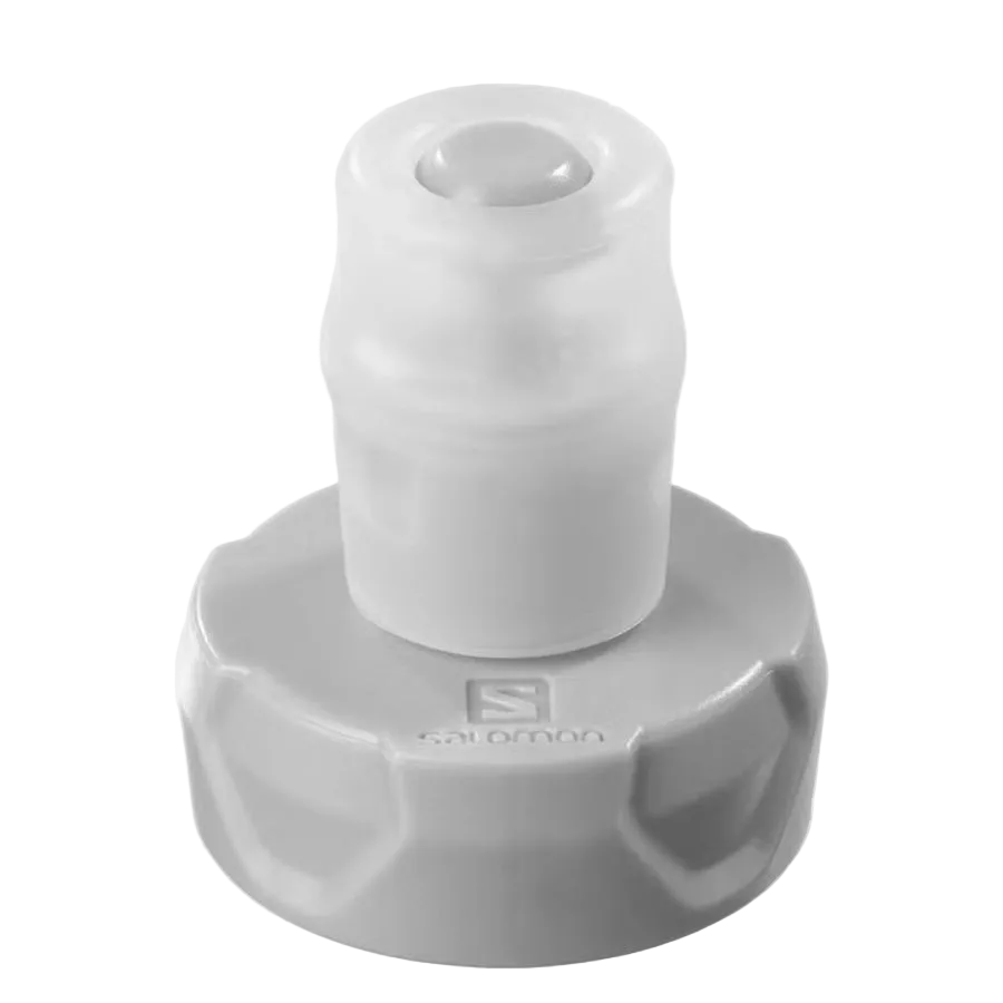 White plastic component with a brand logo on a white background