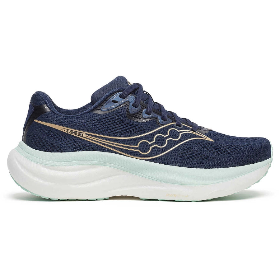 Saucony Womens Ride 19 Neutral Navy Aqua