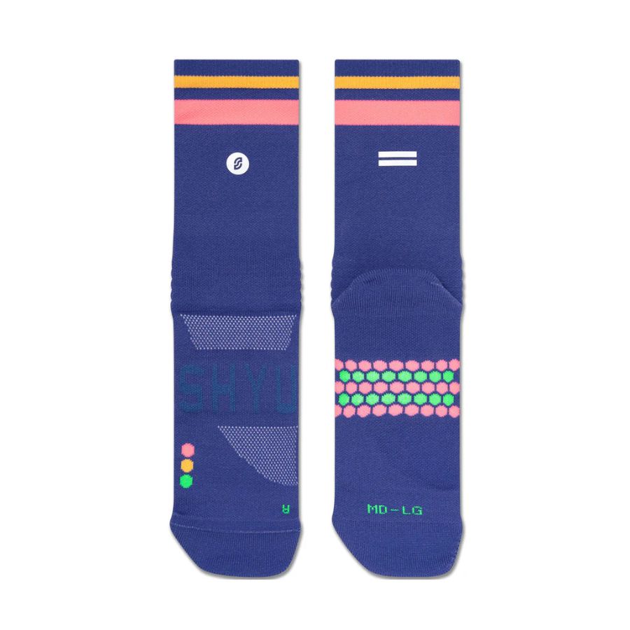SHYU Racing Socks - Half Crew -Blue/Blush/ Apricot