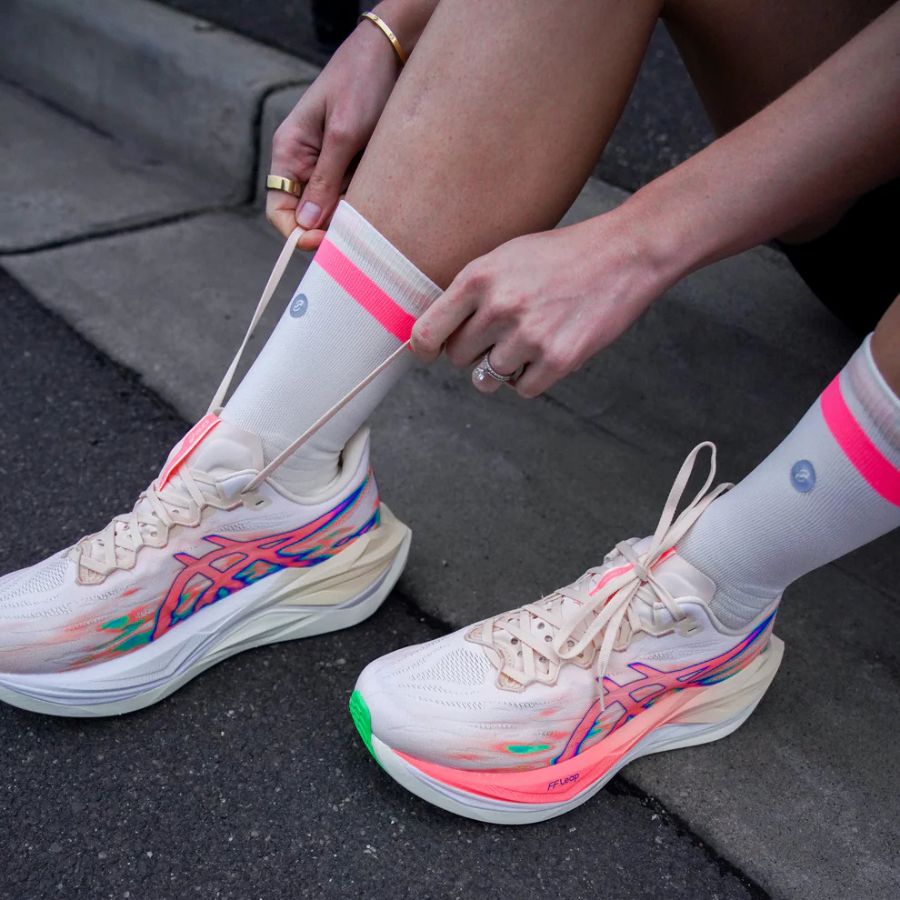 SHYU Racing Socks - Half Crew - Cream/ Blush/ Peach