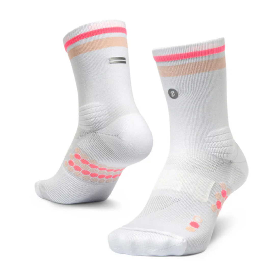 SHYU Racing Socks - Half Crew - White/Peach/Melon