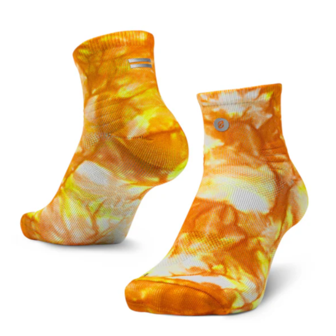 SHYU Racing Socks - Quarter Crew - Orange/Zest/White