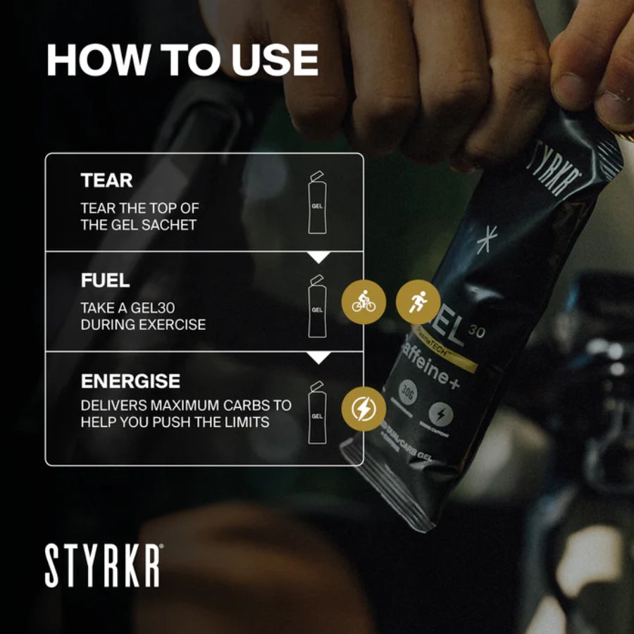 Styrkr GEL30 Caffeine Dual-Carb Energy Gel