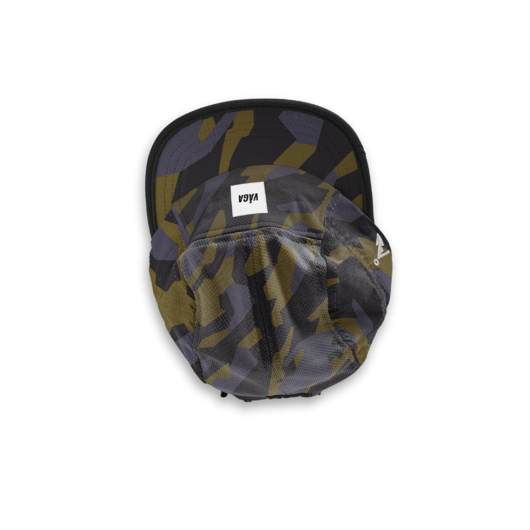Vaga Patterned Cap Black Charcoal Moss Green