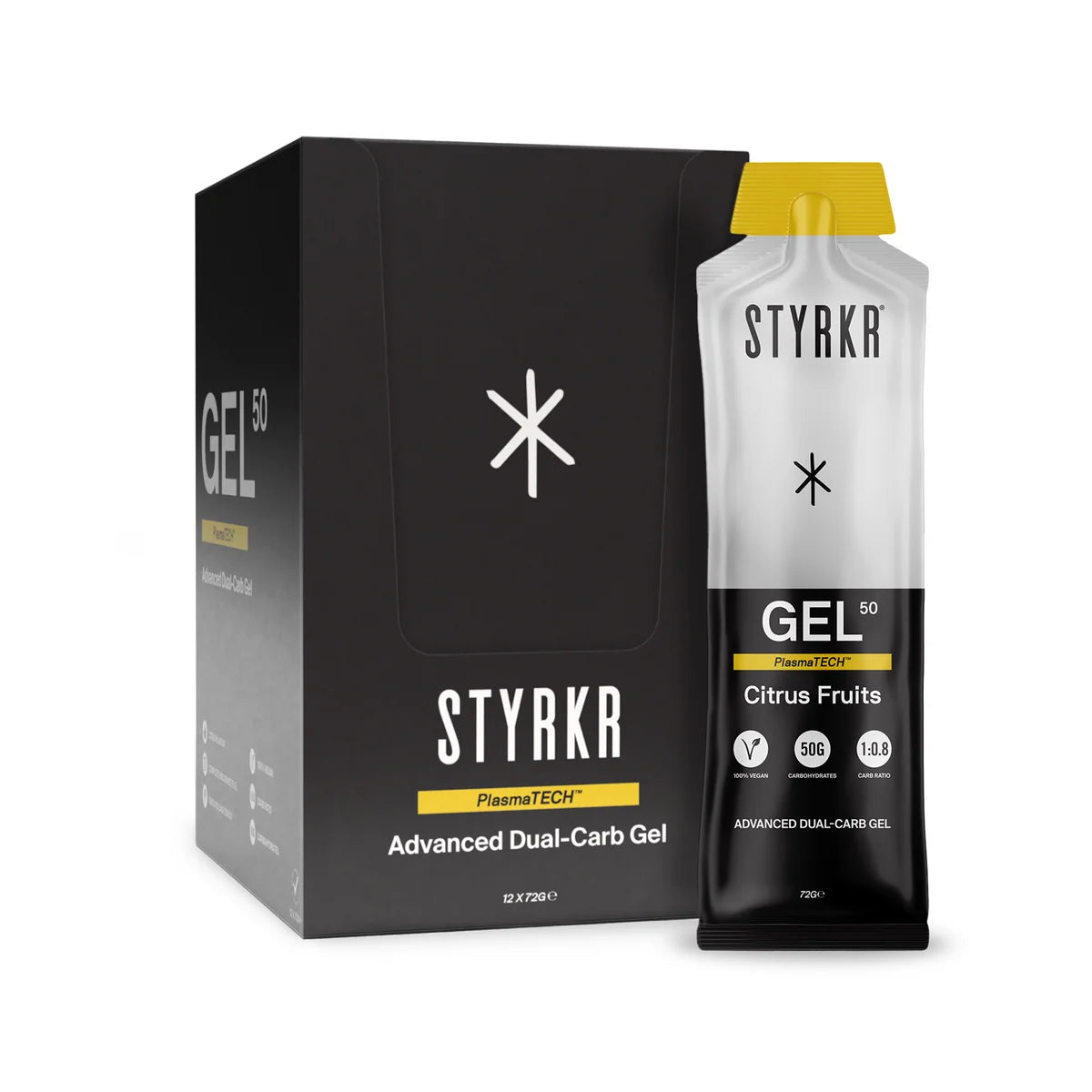 Styrkr GEL50 Dual-Carb Energy Gel - Citrus Fruits - Bulk Box (12 Gels)