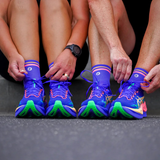 SHYU Racing Socks - Quarter Crew - Blue/Blush/ Apricot