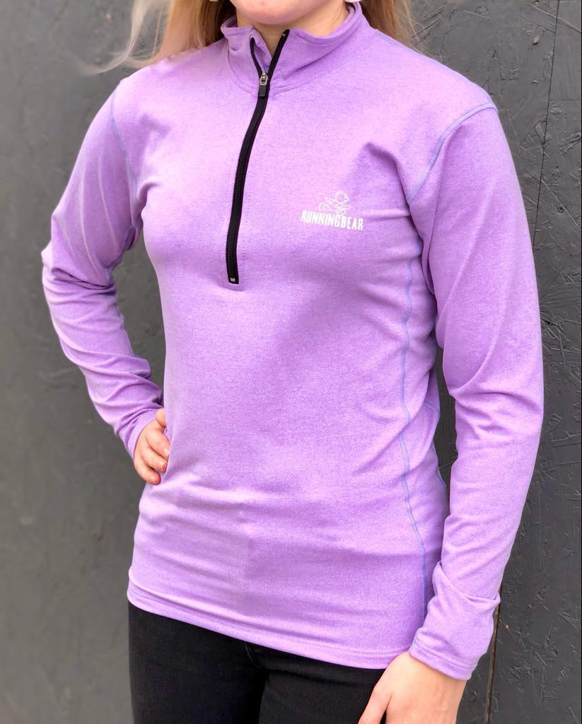 Running Bear Womens 1/2 Zip Top – Lilac