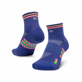 SHYU Racing Socks - Quarter Crew - Blue/Blush/ Apricot