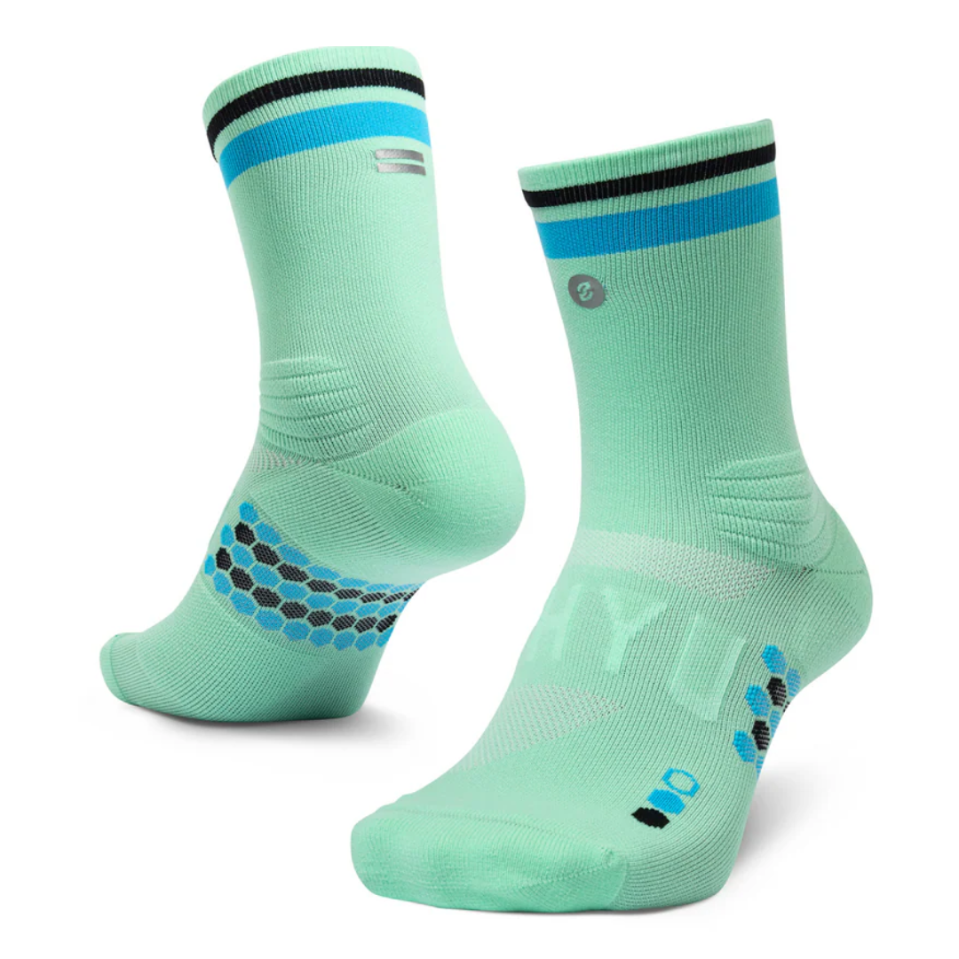 SHYU Racing Socks - Half Crew - Aqua/Blue/Black – Running Bear