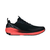 Black running shoe with red sole on a white background. Altra Experience Wild 2