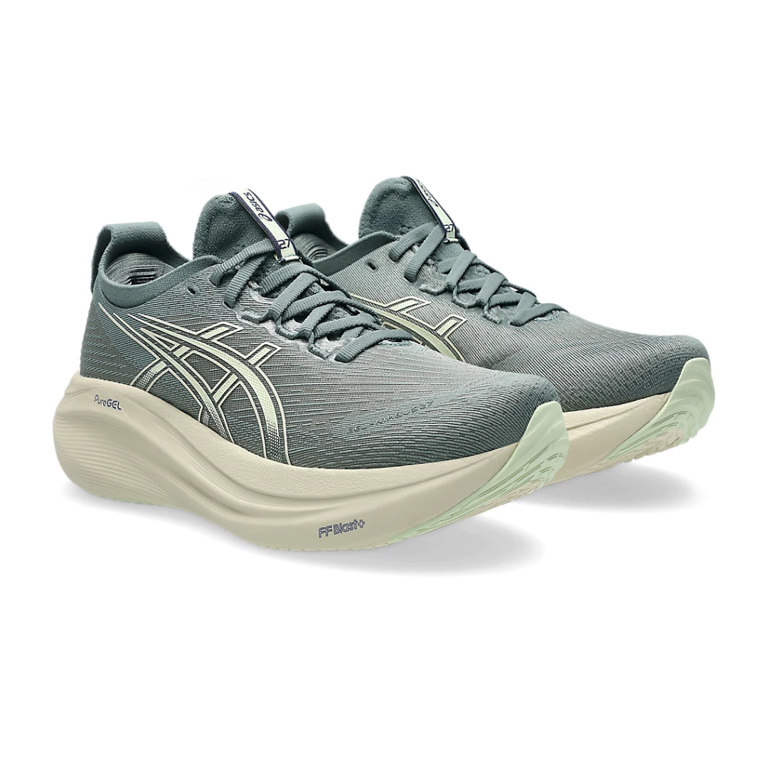 Asics Womens Nimbus 27   Monument Blue Whisper Green 2