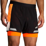 Brooks Mens Run Visible 5" 2-in-1 Short 2.0
