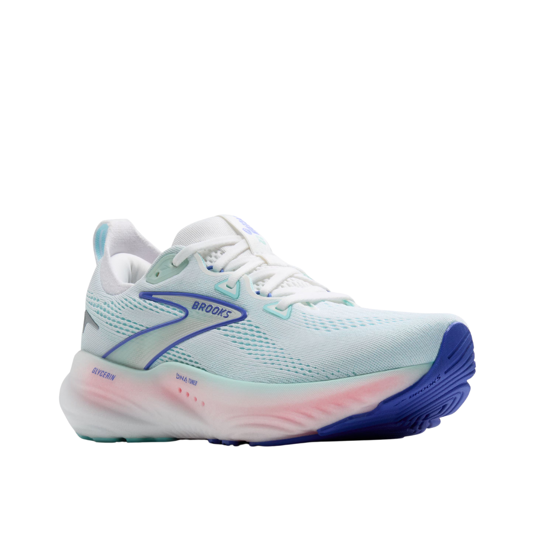 Brooks Womens Glycerin 22   White Limpet Shell Amparo Blue 2